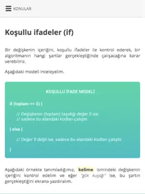 Kodlama Kod Yazma Eğitimi android App screenshot 10