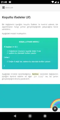 Kodlama Kod Yazma Eğitimi android App screenshot 19