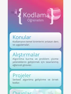 Kodlama Kod Yazma Eğitimi android App screenshot 3